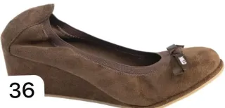 Zapatos de cuña marrones talla 36