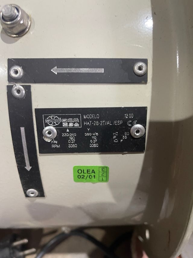 Extractor de humos / Ventilador centrífugo