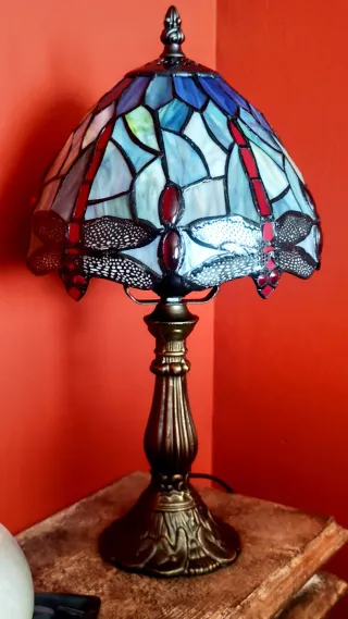 Lámpara Libélula De Cristal Estilo Vintage.