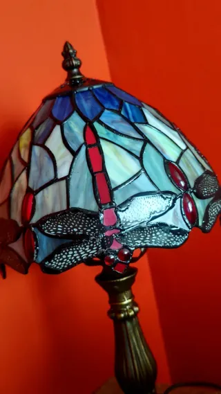 Lámpara Libélula De Cristal Estilo Vintage.