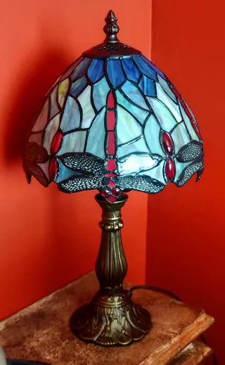 Lámpara Libélula De Cristal Estilo Vintage.