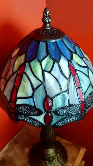 Lámpara Libélula De Cristal Estilo Vintage.