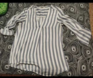 Camisa Rayas Azul y Blanco