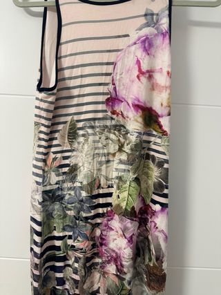 Vestido Ted Baker Talla 3 Floral Rayas