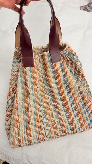 Bolso Purificación García punto y piel multicolor