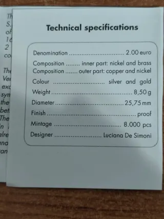 Italia 2017 2 Euro Venecia Proof