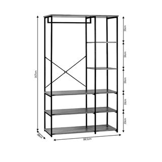Estantería Metálica Madera y Cristal