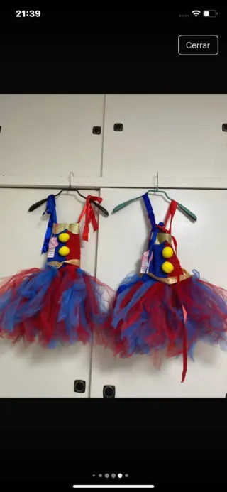 2 Disfraces Tutú Niña Payaso