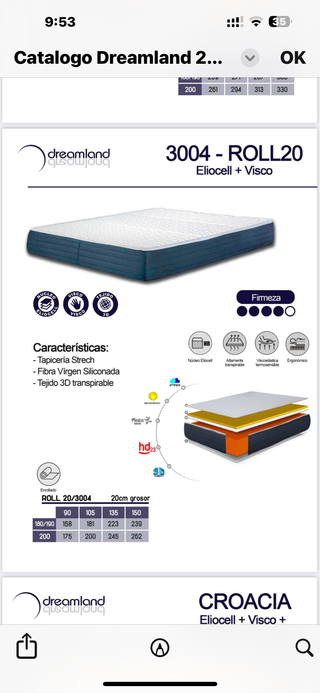 MONTAJE GRATIS Canapé 30mm + colchón 20cm