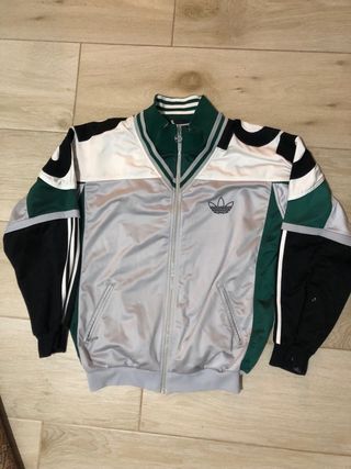 Chaqueta Adidas Vintage Verde y Plateada