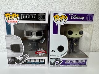 2 Funko Pop Jack Skellington y Hombre Invisible