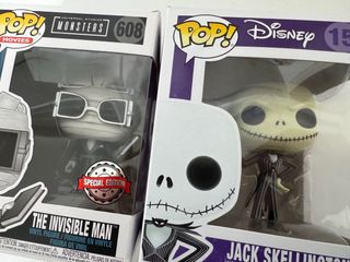 2 Funko Pop Jack Skellington y Hombre Invisible