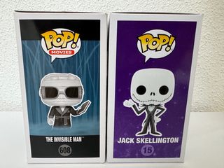 2 Funko Pop Jack Skellington y Hombre Invisible