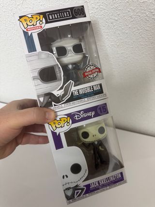 2 Funko Pop Jack Skellington y Hombre Invisible