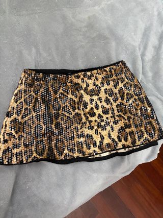 Falda lentejuelas leopardo