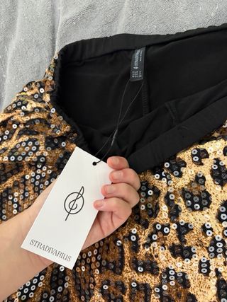 Falda lentejuelas leopardo