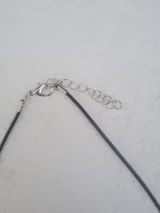 Collar Corazón Cristal Cordón Cuero adaptable