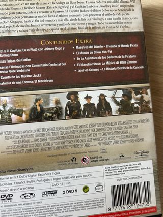 Trilogía Piratas del Caribe DVD 2 Discos