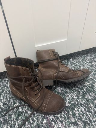 Botas Fly London Piel Marrón Talla 37 Cordones