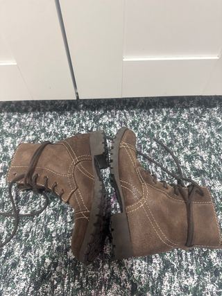 Botas Fly London Piel Marrón Talla 37 Cordones