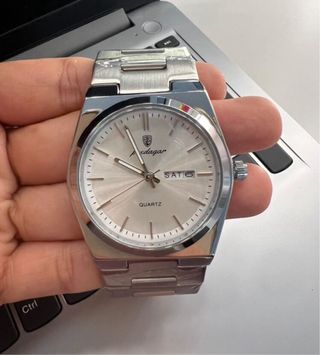 Reloj Hombre Plata y Blanco