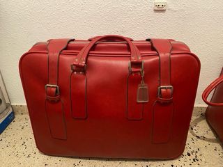 Conjunto de 3 maletas rojas años 70