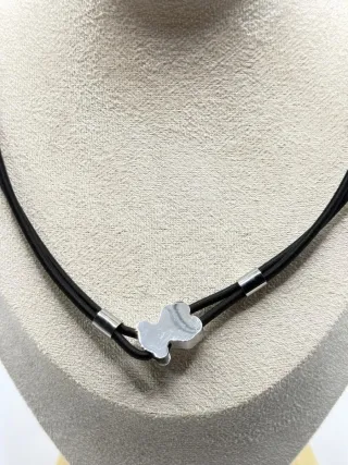 Gargantilla Oso Acero Elástico Negro