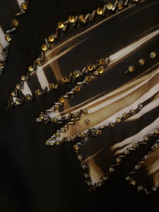 Maillot patinaje artístico negro con pedrería