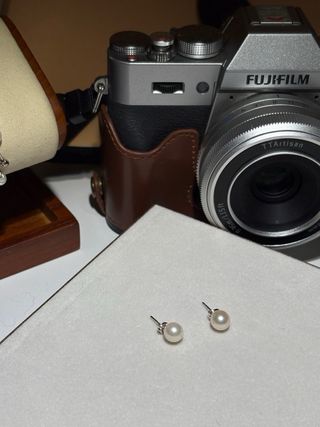 Pendientes Perlas Japonesas K18 Blanco