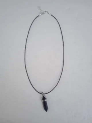 Collar Prisma Cristal Energía Cordón Cuero Unisex