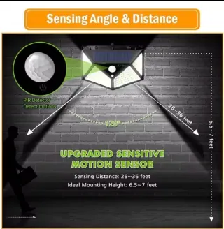 Lámpara Solar LED Exterior con Sensor