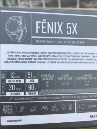 Garmin Fenix 5X Zafiro