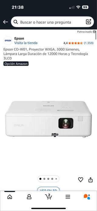 Proyector Epson CO-W01 WXGA HDMI Nuevo sin abrir