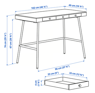Escritorio LILLÅSEN Bambú IKEA 102x49 cm