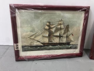 Pareja de cuadros de barcos antiguos