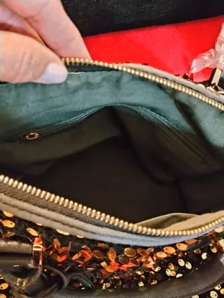 Bolso lentejuelas dorado y negro