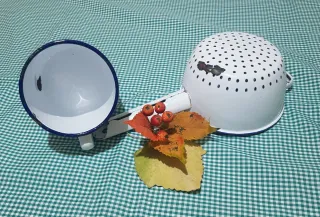 Porcelana Esmaltada Jarra/Pote y Cazo/Colador