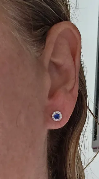 Pendientes Plata 925 con Zafiro Azul