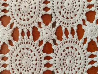 Runner Tavola Fatto a Mano Bianco