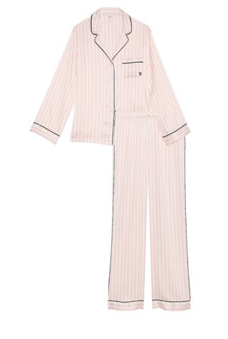 Pijama Satén Victoria's Secret Rayas Rosas.