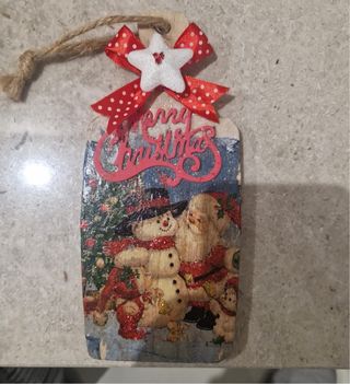 Tagliere Natalizio Legno con Fiocco Rosso