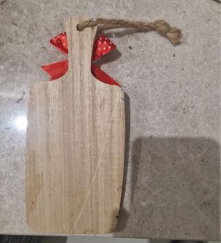 Tagliere Natalizio Legno con Fiocco Rosso