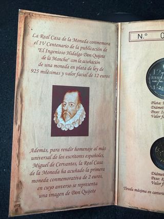 Cartera FNMT 12€ Plata y 2€ Quijote