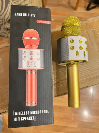Micrófono KTV Inalámbrico WS-858 Dorado