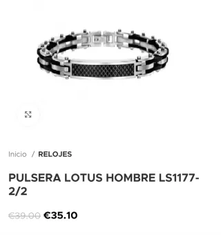 Pulsera Lotus Hombre Negra y Plateada