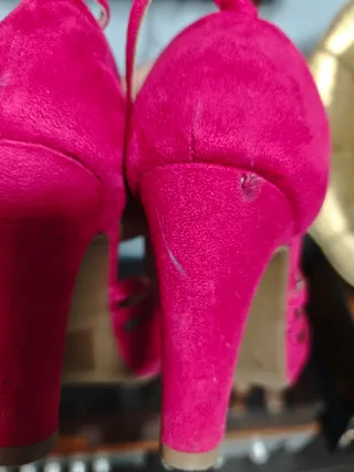 Sandalias Fucsia Tacón