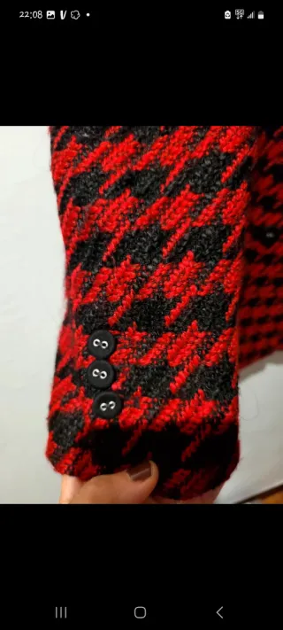 Blazer Zara Rojo y Negro