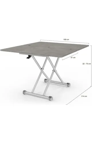 Mesa elevable y extensible gris (un fallo)