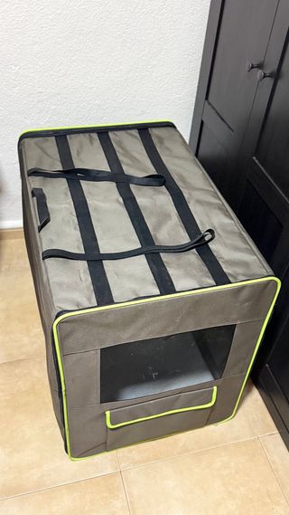 Transportín Plegable Perro Marrón/Verde