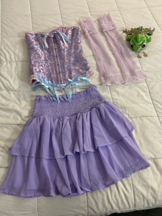 Disfraz Rapunzel Corsé y Falda Morados